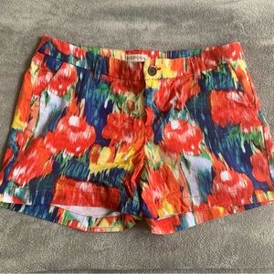 Merino Cotton Multicolor Red Blue Chino Shorts size 6